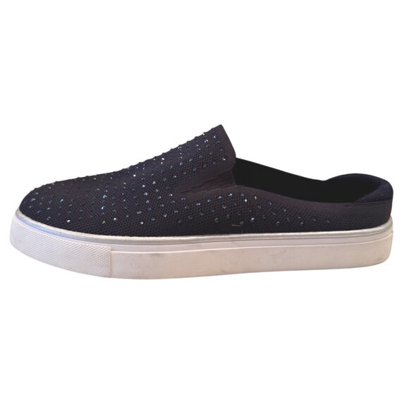 Kenneth Cole Reaction Bonnie Size 7.5 EU 38 Mule Navy Stretch Fabric Embellished - Picture 12 of 13